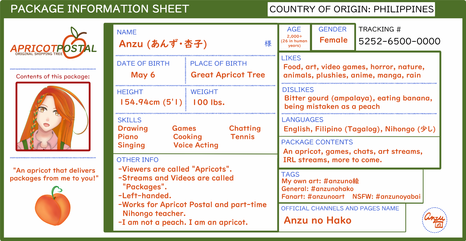 Anzu Information Sheet
